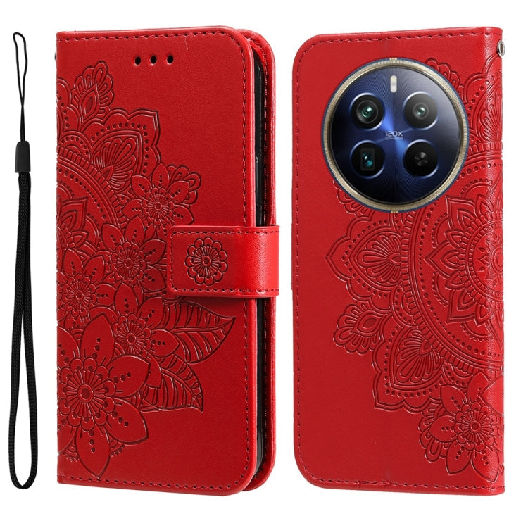 Seven-petal Flowers Embossing Leather Phone Case, For Realme 13+, For Realme 13 Pro / 13 Pro+ / P1 Pro Global, For Realme GT 6 / GT Neo6 SE, For Realme C63 / C61  / Note 60