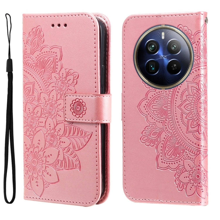 Seven-petal Flowers Embossing Leather Phone Case, For Realme 13+, For Realme 13 Pro / 13 Pro+ / P1 Pro Global, For Realme GT 6 / GT Neo6 SE, For Realme C63 / C61  / Note 60