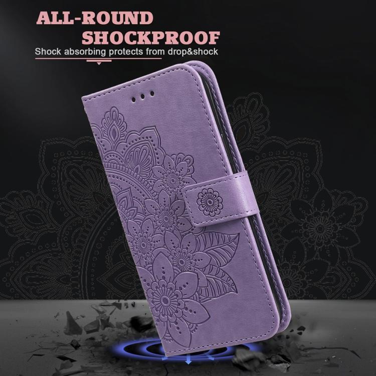 Seven-petal Flowers Embossing Leather Phone Case, For Realme 13+, For Realme 13 Pro / 13 Pro+ / P1 Pro Global, For Realme GT 6 / GT Neo6 SE, For Realme C63 / C61  / Note 60