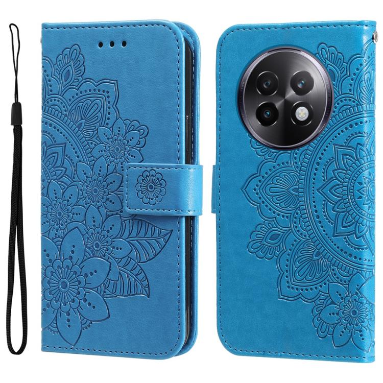 Seven-petal Flowers Embossing Leather Phone Case, For Realme 13+, For Realme 13 Pro / 13 Pro+ / P1 Pro Global, For Realme GT 6 / GT Neo6 SE, For Realme C63 / C61  / Note 60
