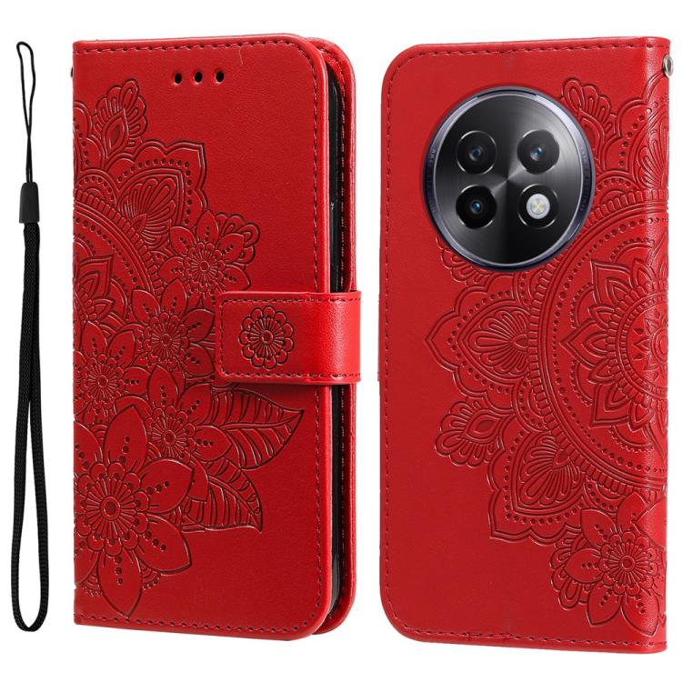 Seven-petal Flowers Embossing Leather Phone Case, For Realme 13+, For Realme 13 Pro / 13 Pro+ / P1 Pro Global, For Realme GT 6 / GT Neo6 SE, For Realme C63 / C61  / Note 60