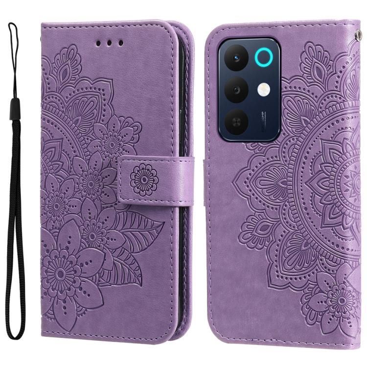 Seven-petal Flowers Embossing Leather Phone Case, For Realme 16 Pro+ 5G, For Realme 16 Pro 5G, For Realme 15x 5G India / Realme C85 5G, For Realme C85 Pro 4G