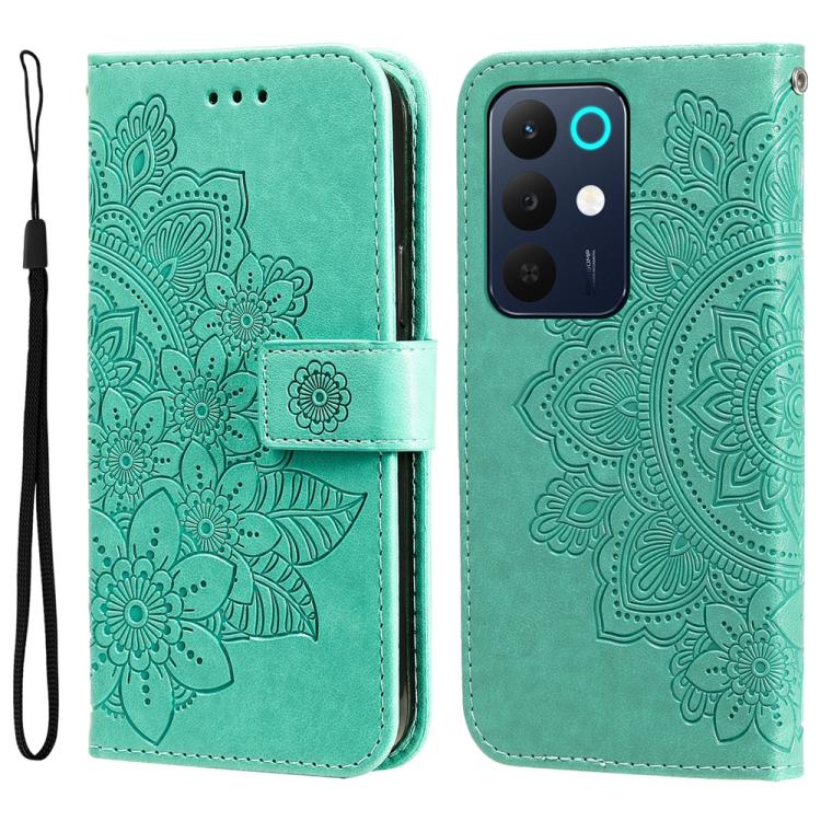 Seven-petal Flowers Embossing Leather Phone Case, For Realme 16 Pro+ 5G, For Realme 16 Pro 5G, For Realme 15x 5G India / Realme C85 5G, For Realme C85 Pro 4G