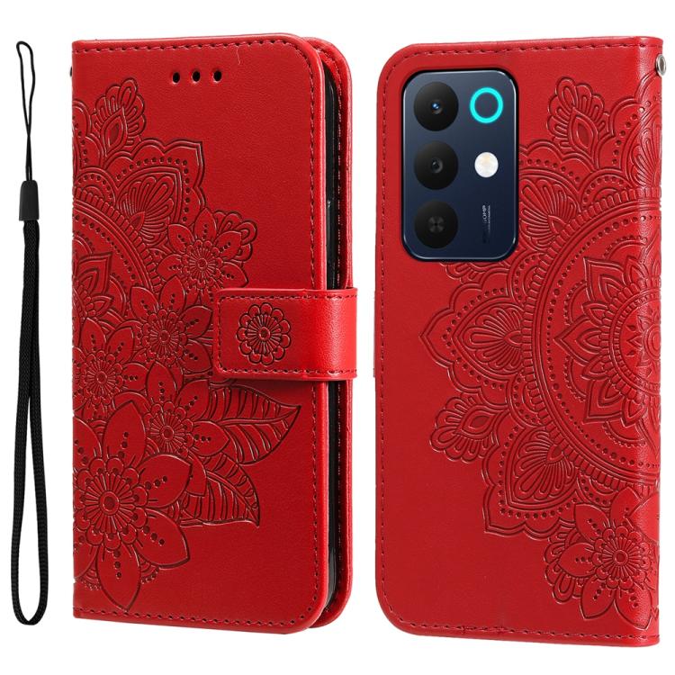 Seven-petal Flowers Embossing Leather Phone Case, For Realme 16 Pro+ 5G, For Realme 16 Pro 5G, For Realme 15x 5G India / Realme C85 5G, For Realme C85 Pro 4G