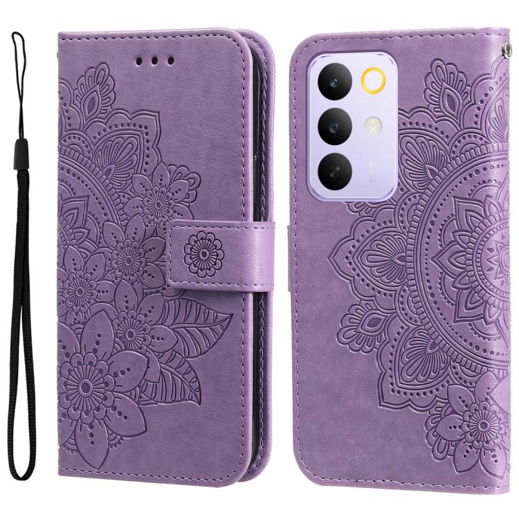 Seven-petal Flowers Embossing Leather Phone Case, For Realme 16 Pro+ 5G, For Realme 16 Pro 5G, For Realme 15x 5G India / Realme C85 5G, For Realme C85 Pro 4G