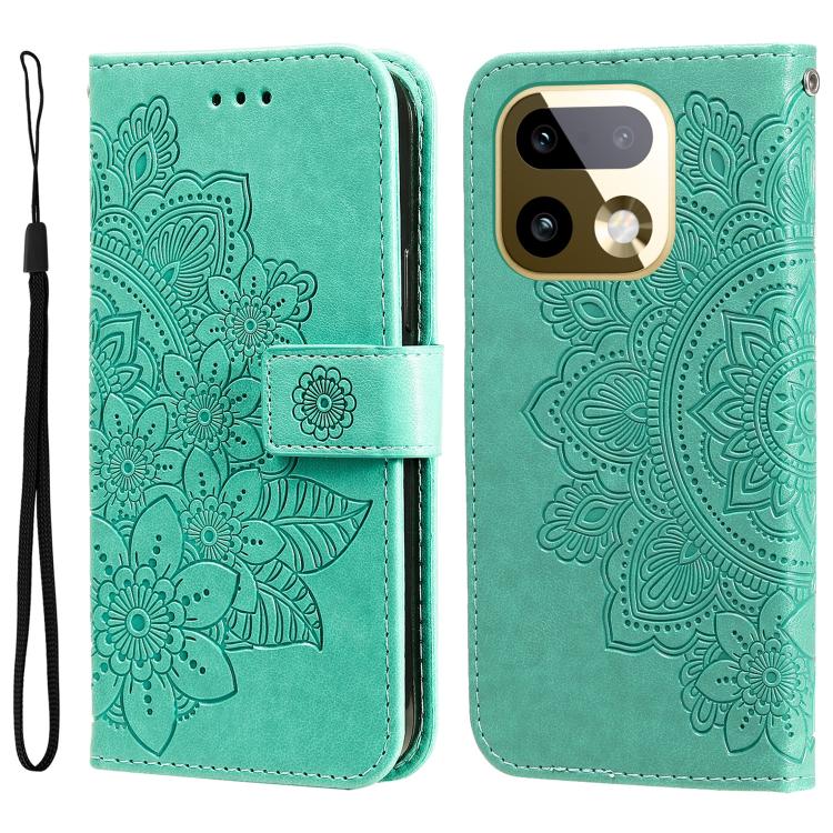 Seven-petal Flowers Embossing Leather Phone Case, For Realme 16 Pro+ 5G, For Realme 16 Pro 5G, For Realme 15x 5G India / Realme C85 5G, For Realme C85 Pro 4G