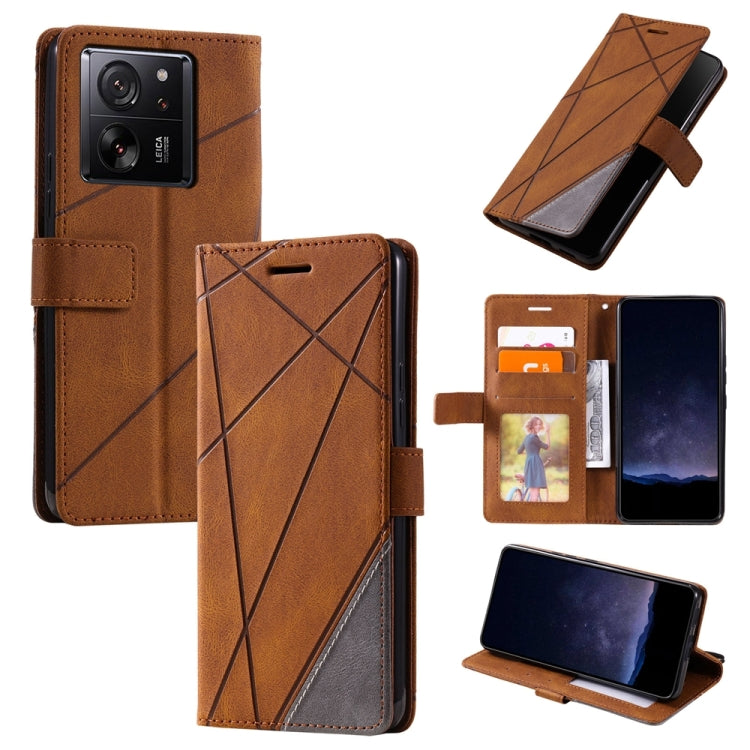 Skin Feel Splicing Leather Phone Case, For Xiaomi Redmi 13C, For Xiaomi Redmi Note 13 Pro+, For Xiaomi Redmi Note 13 Pro 5G, For Xiaomi 13T / Redmi K60 Ultra