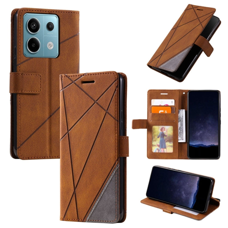 Skin Feel Splicing Leather Phone Case, For Xiaomi Redmi 13C, For Xiaomi Redmi Note 13 Pro+, For Xiaomi Redmi Note 13 Pro 5G, For Xiaomi 13T / Redmi K60 Ultra