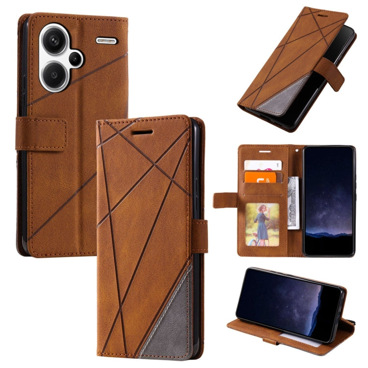 Skin Feel Splicing Leather Phone Case, For Xiaomi Redmi 13C, For Xiaomi Redmi Note 13 Pro+, For Xiaomi Redmi Note 13 Pro 5G, For Xiaomi 13T / Redmi K60 Ultra