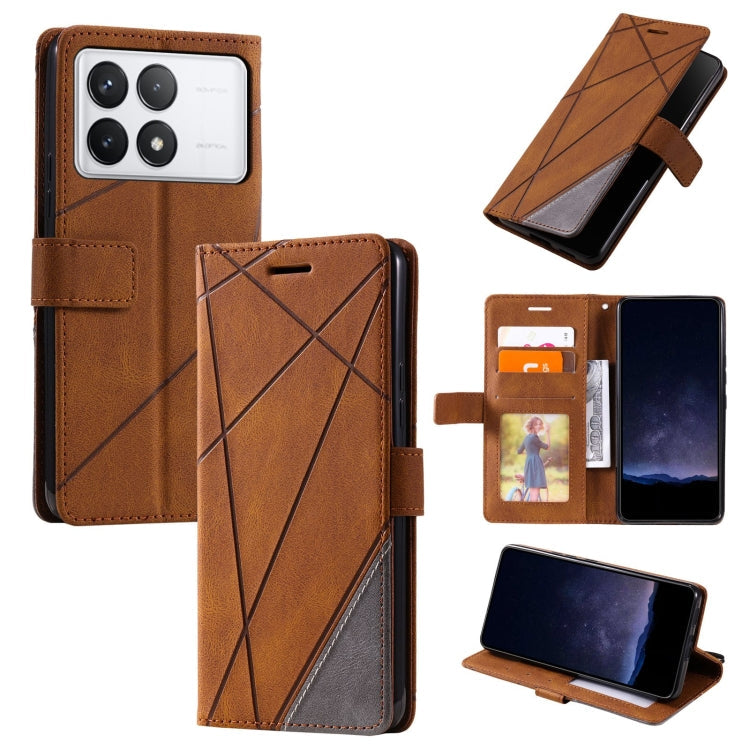 Skin Feel Splicing Leather Phone Case, For Xiaomi Redmi A3, For Xiaomi Redmi Note 13 Pro 4G, For Xiaomi Redmi Note 13 4G, For Xiaomi Redmi K70E