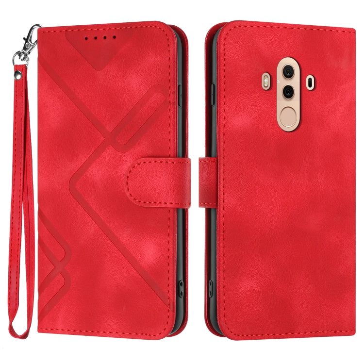 Line Pattern Skin Feel Leather Phone Case, For Huawei P10 Lite