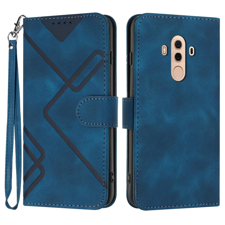 Line Pattern Skin Feel Leather Phone Case, For Huawei P10 Lite