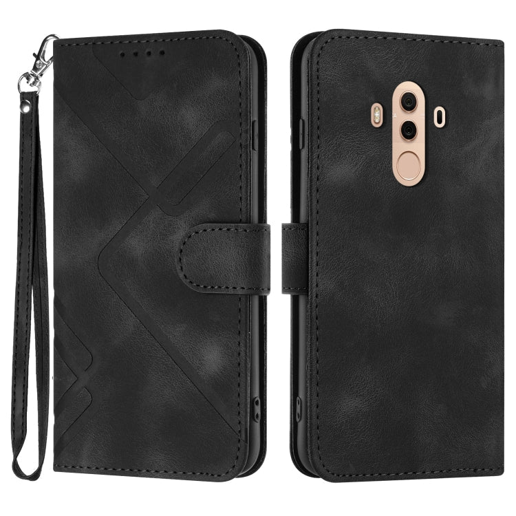 Line Pattern Skin Feel Leather Phone Case, For Huawei P10 Lite
