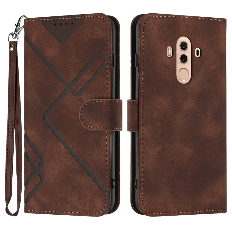 Line Pattern Skin Feel Leather Phone Case, For Huawei P10 Lite