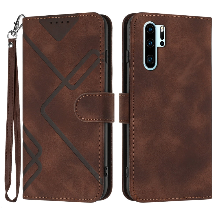 Line Pattern Skin Feel Leather Phone Case, For Huawei P smart 2019/nova lite 3, For Huawei Mate 20 Pro, For Huawei Mate 20 lite/Maimang 7, For Huawei P20 Pro