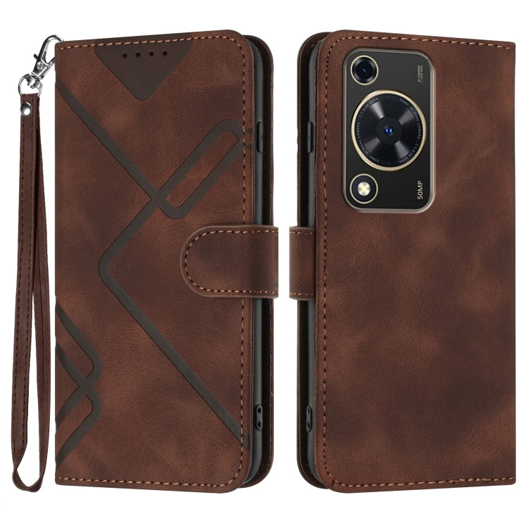 Line Pattern Skin Feel Leather Phone Case, For Huawei P60 / P60 Pro, For Huawei Enjoy 50 Pro / nova Y90, For Huawei Enjoy 50 / nova Y70, For Huawei Enjoy 20e