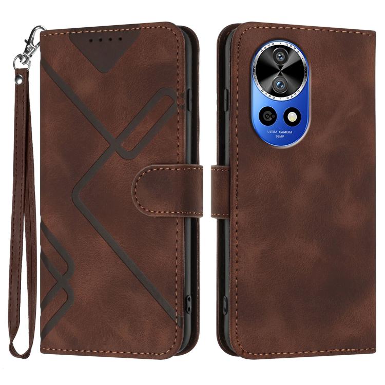 Line Pattern Skin Feel Leather Phone Case, For Huawei nova 12s, For Huawei nova Y72, For Huawei nova 12 Pro / nova 12 Ultra, For Huawei Enjoy 70