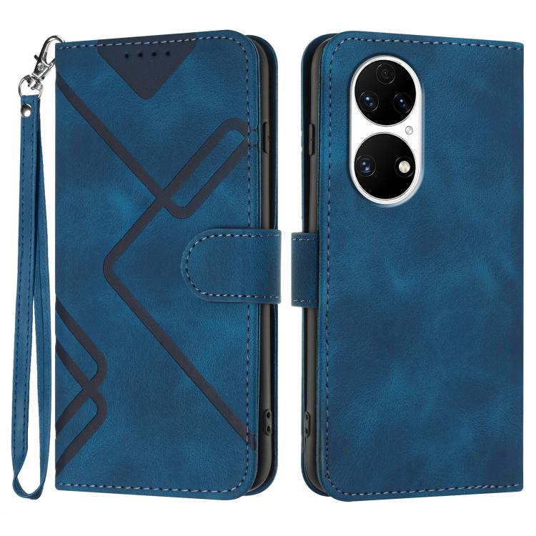 Line Pattern Skin Feel Leather Phone Case, For Huawei P50 Pro, For Huawei P50, For Huawei Enjoy 20 SE 4G, For Huawei nova 8 SE