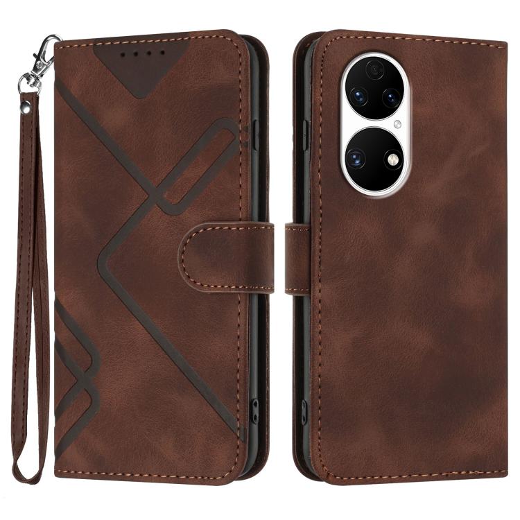 Line Pattern Skin Feel Leather Phone Case, For Huawei P50 Pro, For Huawei P50, For Huawei Enjoy 20 SE 4G, For Huawei nova 8 SE