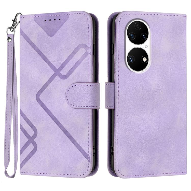 Line Pattern Skin Feel Leather Phone Case, For Huawei P50 Pro, For Huawei P50, For Huawei Enjoy 20 SE 4G, For Huawei nova 8 SE