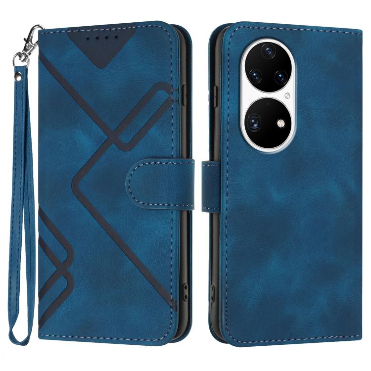Line Pattern Skin Feel Leather Phone Case, For Huawei P50 Pro, For Huawei P50, For Huawei Enjoy 20 SE 4G, For Huawei nova 8 SE