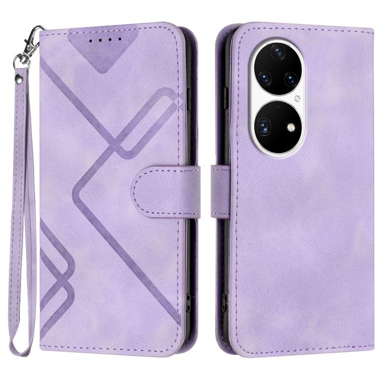 Line Pattern Skin Feel Leather Phone Case, For Huawei P50 Pro, For Huawei P50, For Huawei Enjoy 20 SE 4G, For Huawei nova 8 SE