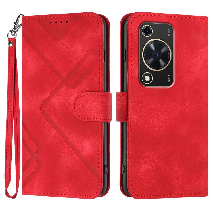 Line Pattern Skin Feel Leather Phone Case, For Huawei nova 12s, For Huawei nova Y72, For Huawei nova 12 Pro / nova 12 Ultra, For Huawei Enjoy 70