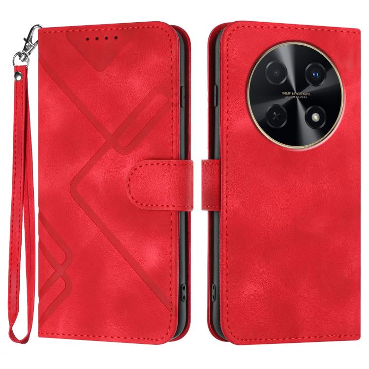 Line Pattern Skin Feel Leather Phone Case, For Huawei nova 12s, For Huawei nova Y72, For Huawei nova 12 Pro / nova 12 Ultra, For Huawei Enjoy 70