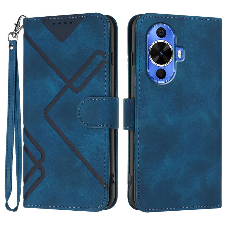 Line Pattern Skin Feel Leather Phone Case, For Huawei nova 12s, For Huawei nova Y72, For Huawei nova 12 Pro / nova 12 Ultra, For Huawei Enjoy 70