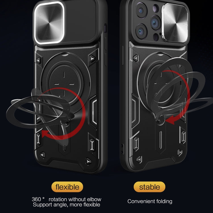 CD Texture Sliding Camshield Magnetic Holder Phone Case, For iPhone 14 Pro Max, For iPhone 13 Pro Max, For iPhone 13 Pro, For iPhone 13