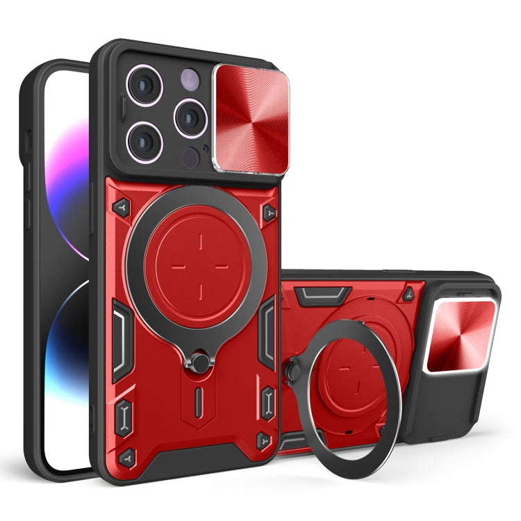 CD Texture Sliding Camshield Magnetic Holder Phone Case, For iPhone 15 Pro, For iPhone 15 Plus, For iPhone 15, For iPhone 14 Plus