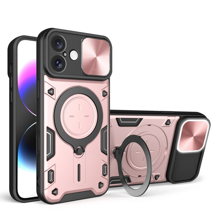 CD Texture Sliding CamShield Magnetic Holder Phone Case – iPhone 16 Pro, 16 Plus, 16 & 15 Pro Max