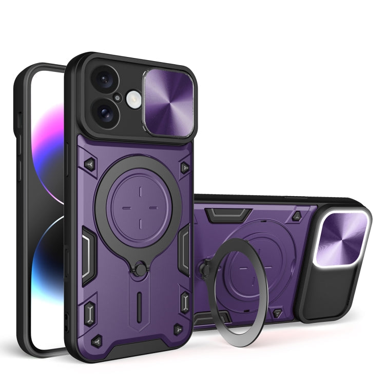 CD Texture Sliding CamShield Magnetic Holder Phone Case – iPhone 16 Pro, 16 Plus, 16 & 15 Pro Max