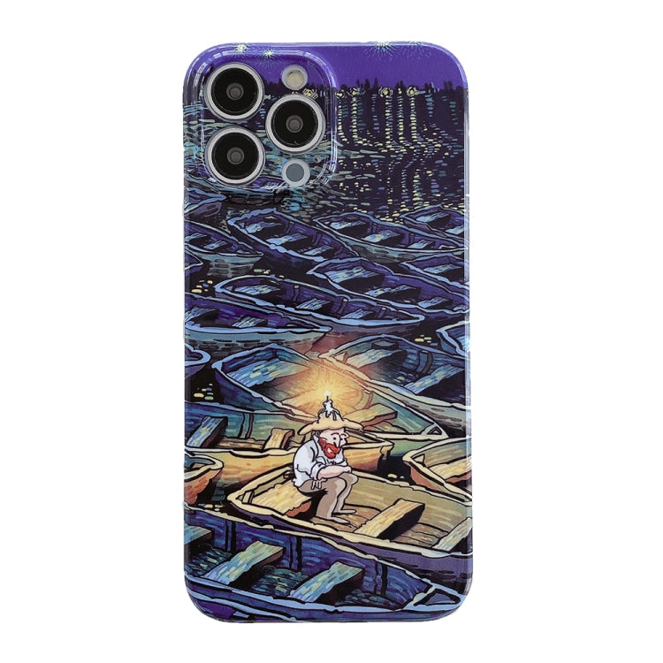 Oil Painting Pattern Glossy PC Phone Case, For iPhone 15 Pro Max, For iPhone 15 Pro, For iPhone 15 Plus, For iPhone 15, For iPhone 14 Plus, For iPhone 14