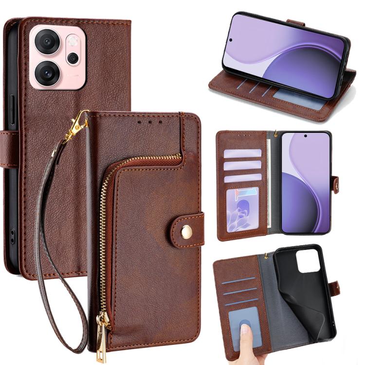 Zipper Bag Leather Phone Case, For OPPO K13 Turbo Pro 5G, For OPPO Reno14 F 5G, For OPPO A5x 5G Global, For OPPO A5 5G 2025 Global, For OPPO Find X8s+ 5G, For OPPO Find X8s 5G