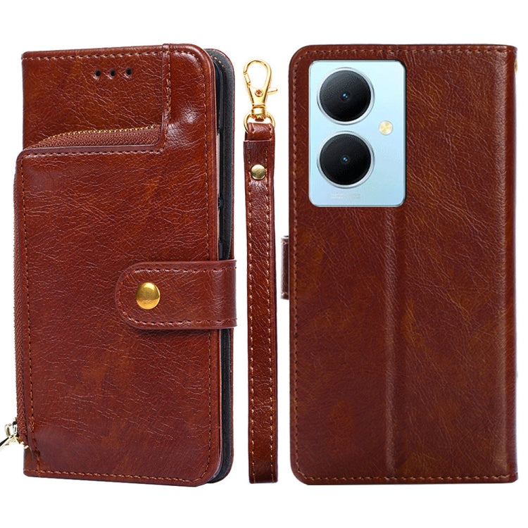 Zipper Bag Leather Phone Case, For vivo Y78 Plus 5G