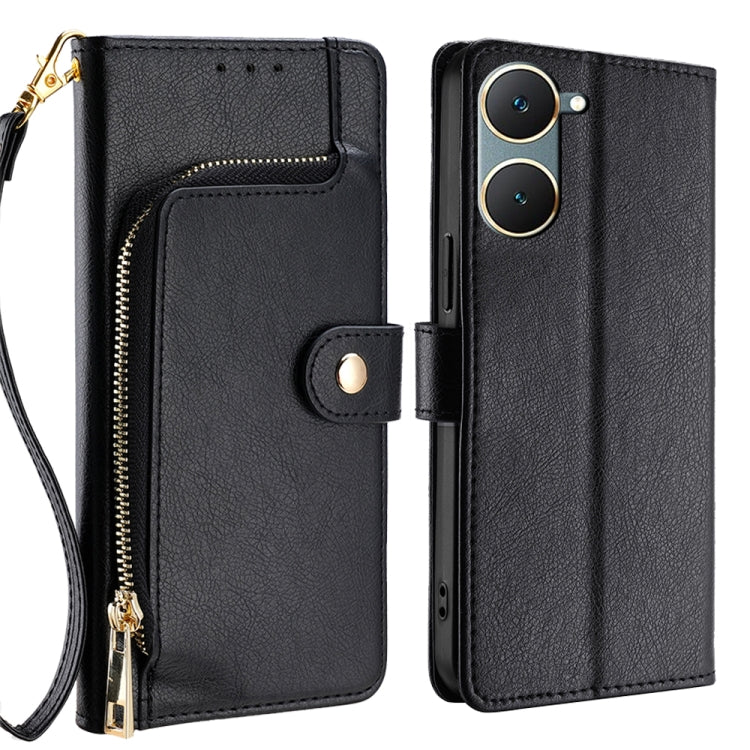 Zipper Bag Leather Phone Case, For vivo Y38 5G / T3x Global, For vivo V30e 5G Global, For vivo iQOO Z9x 5G, For vivo iQOO Z9 Turbo, For vivo Y03 4G, For vivo Y100 5G IDN