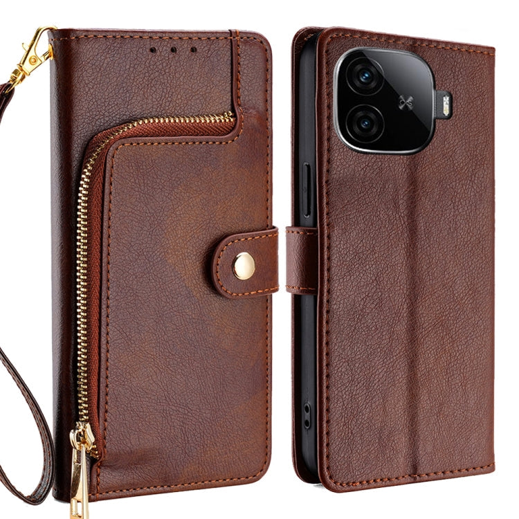Zipper Bag Leather Phone Case, For vivo Y38 5G / T3x Global, For vivo V30e 5G Global, For vivo iQOO Z9x 5G, For vivo iQOO Z9 Turbo, For vivo Y03 4G, For vivo Y100 5G IDN