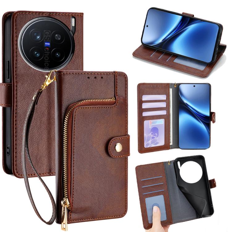 Zipper Bag Leather Phone Case, For vivo V50 5G, For vivo X200 Pro 5G, For vivo S19 Pro, For vivo S19, For vivo Y28 4G, For vivo X100s