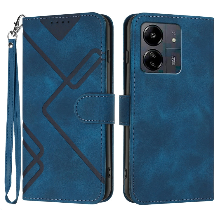 Line Pattern Skin Feel Leather Phone Case, For Xiaomi Redmi Note 13 Pro 4G, For Xiaomi Redmi Note 13 4G, For Xiaomi Redmi 13C, For Xiaomi Redmi K70E