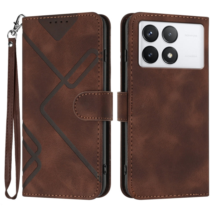 Line Pattern Skin Feel Leather Phone Case, For Xiaomi Redmi Note 13 Pro 4G, For Xiaomi Redmi Note 13 4G, For Xiaomi Redmi 13C, For Xiaomi Redmi K70E