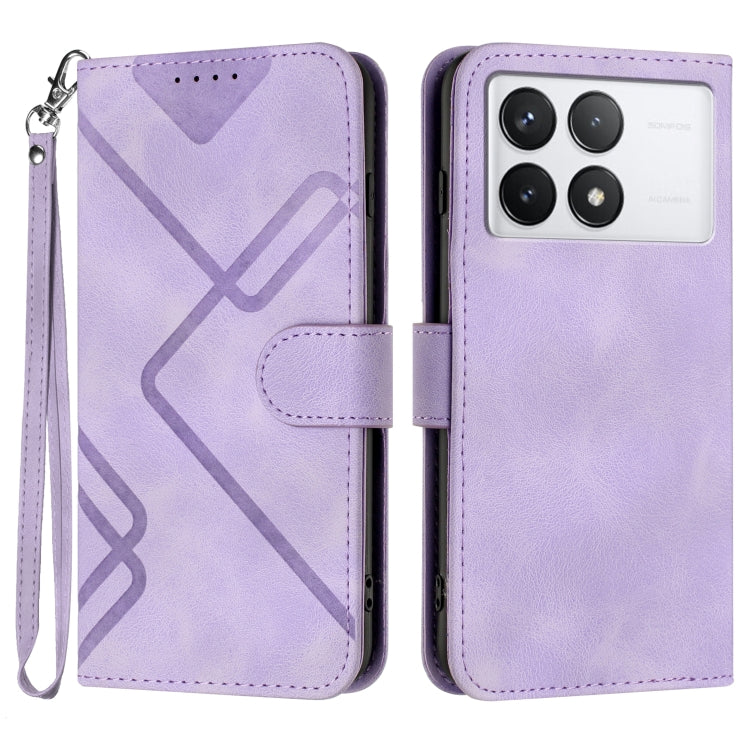 Line Pattern Skin Feel Leather Phone Case, For Xiaomi Redmi Note 13 Pro 4G, For Xiaomi Redmi Note 13 4G, For Xiaomi Redmi 13C, For Xiaomi Redmi K70E