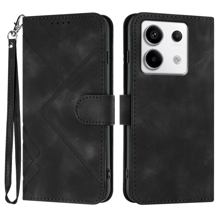 Line Pattern Skin Feel Leather Phone Case, For Xiaomi Redmi Note 13 Pro 4G, For Xiaomi Redmi Note 13 4G, For Xiaomi Redmi 13C, For Xiaomi Redmi K70E