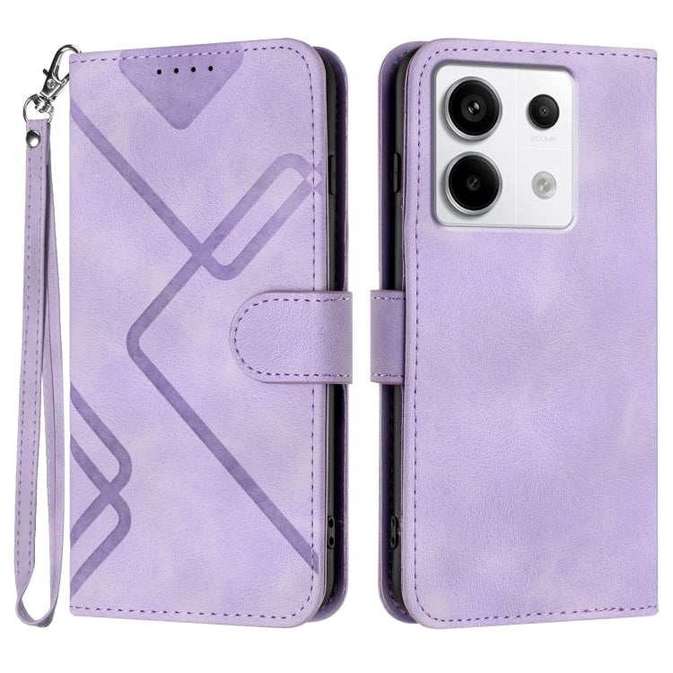 Line Pattern Skin Feel Leather Phone Case, For Xiaomi Redmi Note 13 Pro 4G, For Xiaomi Redmi Note 13 4G, For Xiaomi Redmi 13C, For Xiaomi Redmi K70E