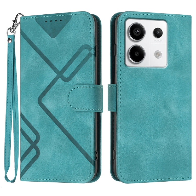 Line Pattern Skin Feel Leather Phone Case, For Xiaomi Redmi Note 13 Pro 4G, For Xiaomi Redmi Note 13 4G, For Xiaomi Redmi 13C, For Xiaomi Redmi K70E