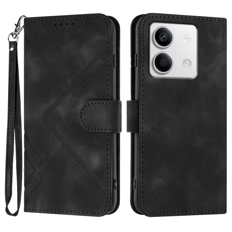 Line Pattern Skin Feel Leather Phone Case, For Xiaomi Redmi Note 13 Pro 4G, For Xiaomi Redmi Note 13 4G, For Xiaomi Redmi 13C, For Xiaomi Redmi K70E