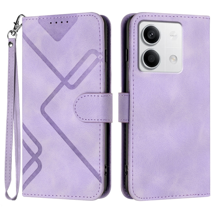 Line Pattern Skin Feel Leather Phone Case, For Xiaomi Redmi Note 13 Pro 4G, For Xiaomi Redmi Note 13 4G, For Xiaomi Redmi 13C, For Xiaomi Redmi K70E