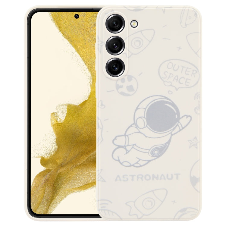 Astronaut Pattern Silicone Straight Edge Phone Case, For Samsung Galaxy S22 5G, For Samsung Galaxy S22+ 5G, For Samsung Galaxy S22 Ultra 5G