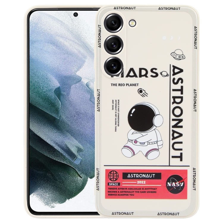 Astronaut Pattern Silicone Straight Edge Phone Case, For Samsung Galaxy S21 5G, For Samsung Galaxy S21+ 5G, For Samsung Galaxy S21 FE 5G