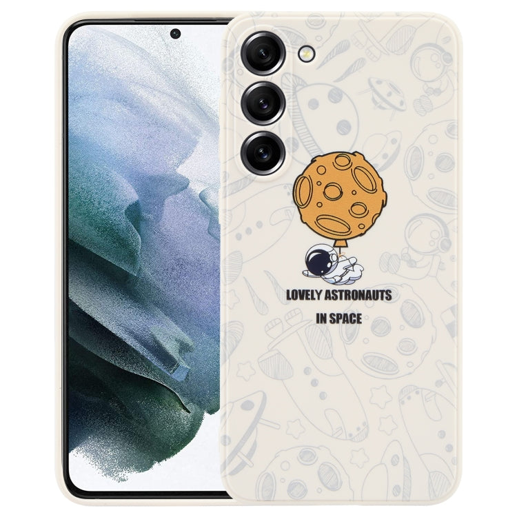 Astronaut Pattern Silicone Straight Edge Phone Case, For Samsung Galaxy S21 5G, For Samsung Galaxy S21+ 5G, For Samsung Galaxy S21 FE 5G